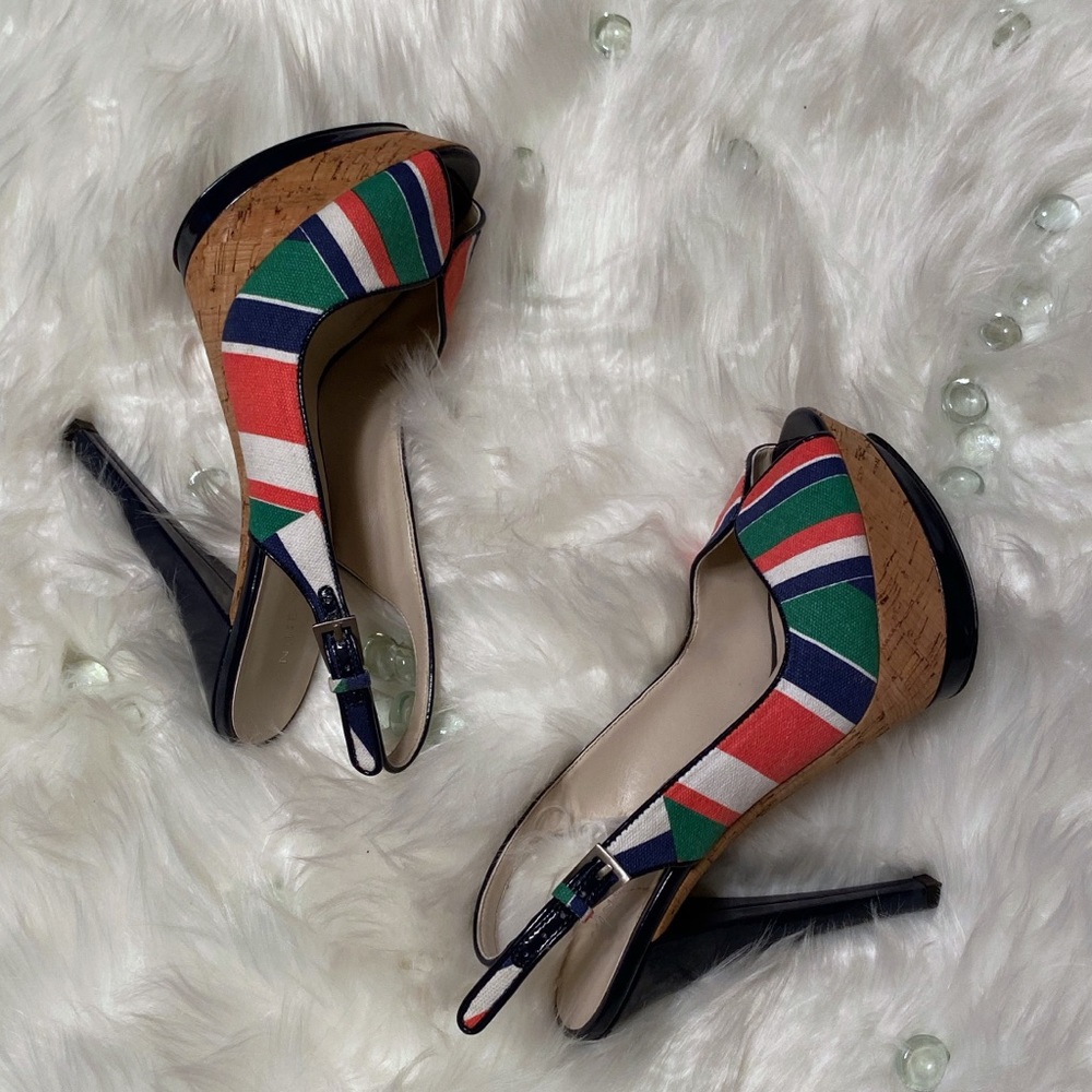 💎Nine West multi color slingback sandals size 6